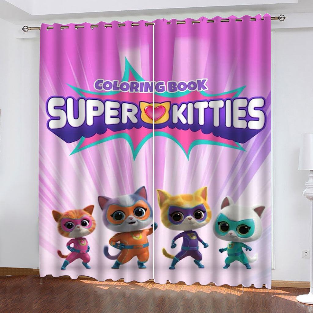 Super Kitties Blackout Curtains Drapes For Window Treatment Set