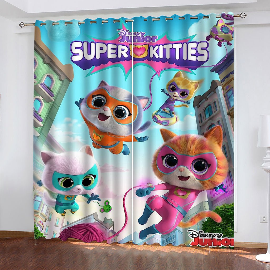 Super Kitties Blackout Curtains Drapes For Window Treatment Set