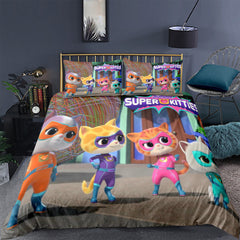 Super Kitties  3D Printed Duvet Cover Quilt Cover Pillowcase Bedding Set