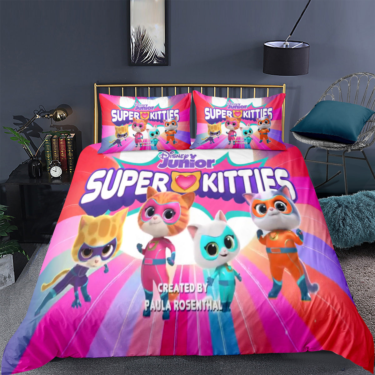 Super Kitties  3D Printed Duvet Cover Quilt Cover Pillowcase Bedding Set