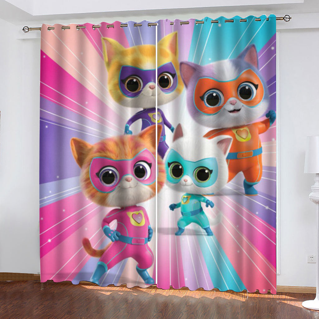 Super Kitties Blackout Curtains Drapes For Window Treatment Set