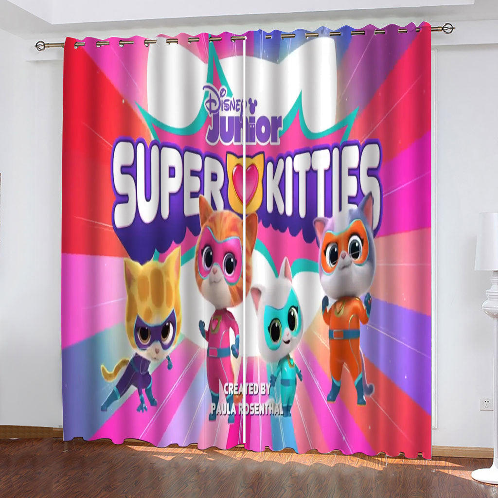 Super Kitties Blackout Curtains Drapes For Window Treatment Set