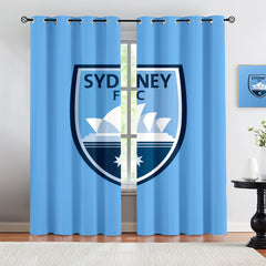 Sydney FC Soccer Blackout Curtains Drapes for Window Treatment Set