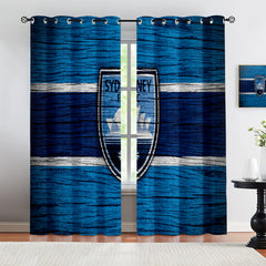 Sydney FC Soccer Blackout Curtains Drapes for Window Treatment Set