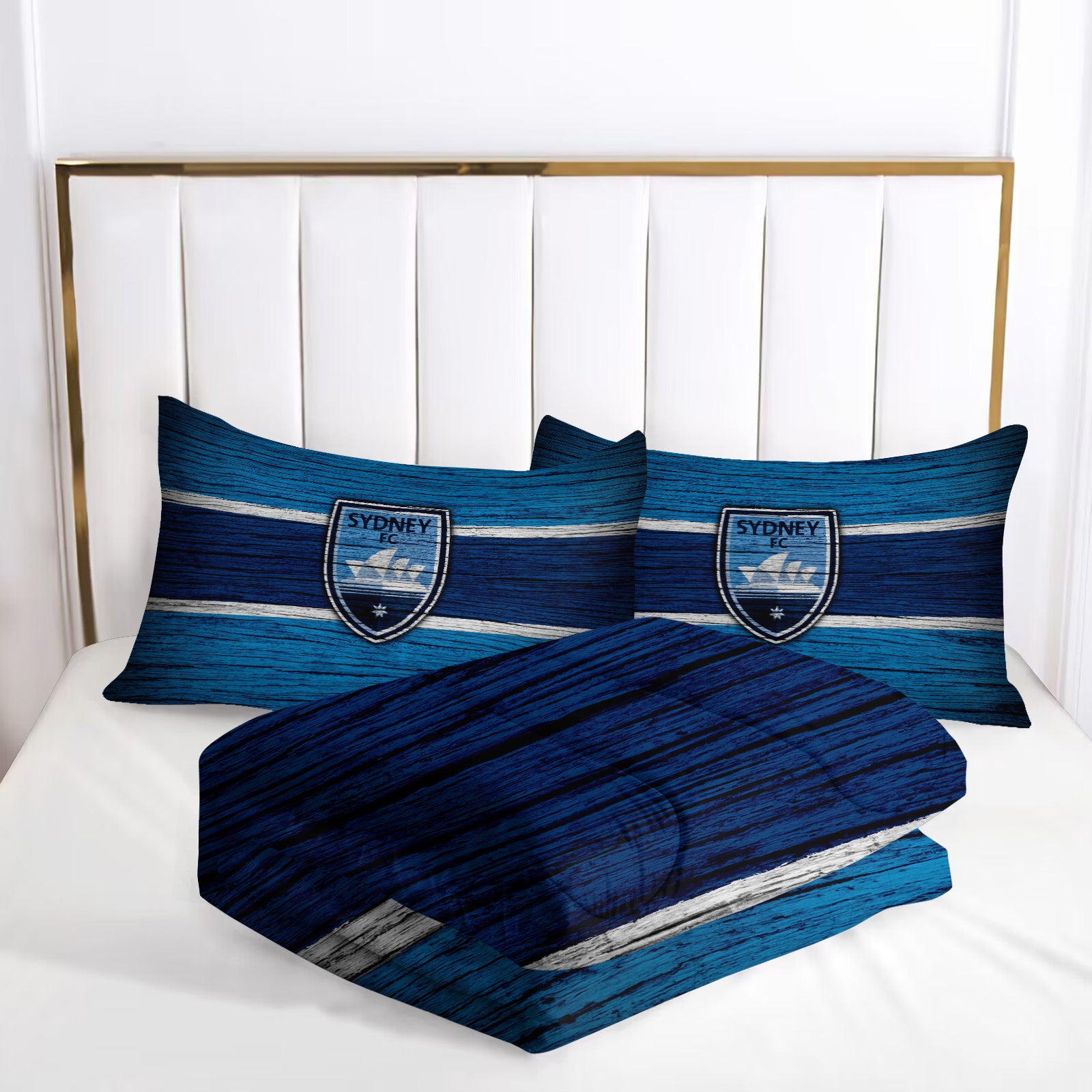 Sydney FC  Soccer Comforter Pillowcase Sets Blanket All Season Reversible Quilted Duvet