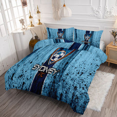 Sydney FC  Soccer Comforter Pillowcase Sets Blanket All Season Reversible Quilted Duvet