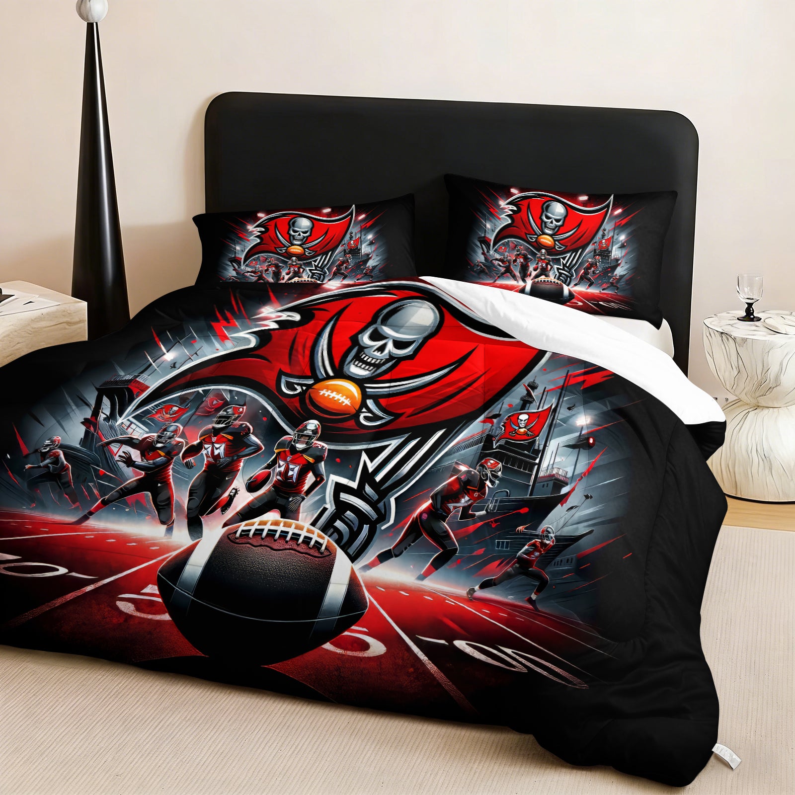 Tampa Bay Buccaneers Comforter Pillowcase Sets Blanket All Season Reversible Quilted Duvet