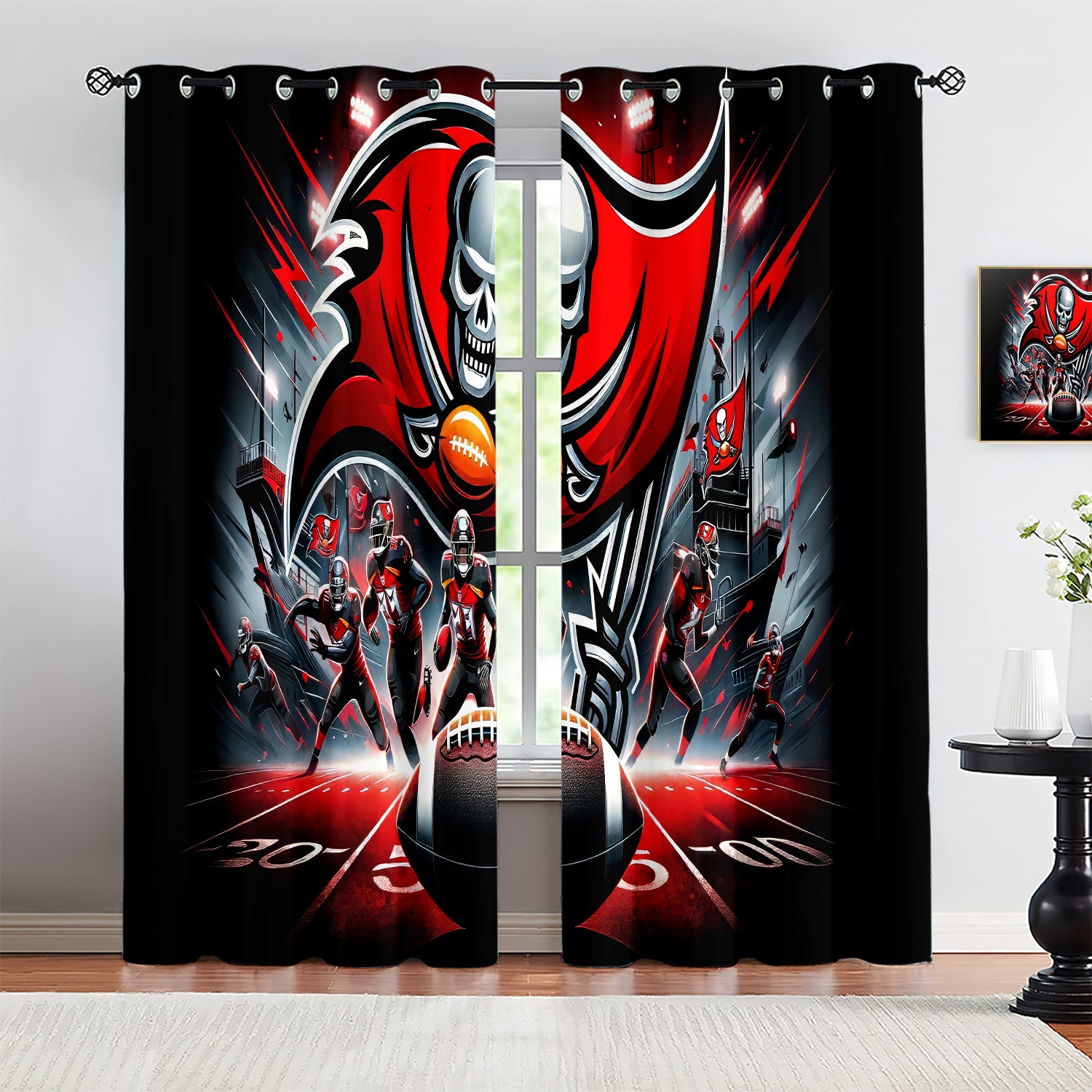 Tampa Bay Buccaneers Blackout Curtains Drapes For Window Treatment Set