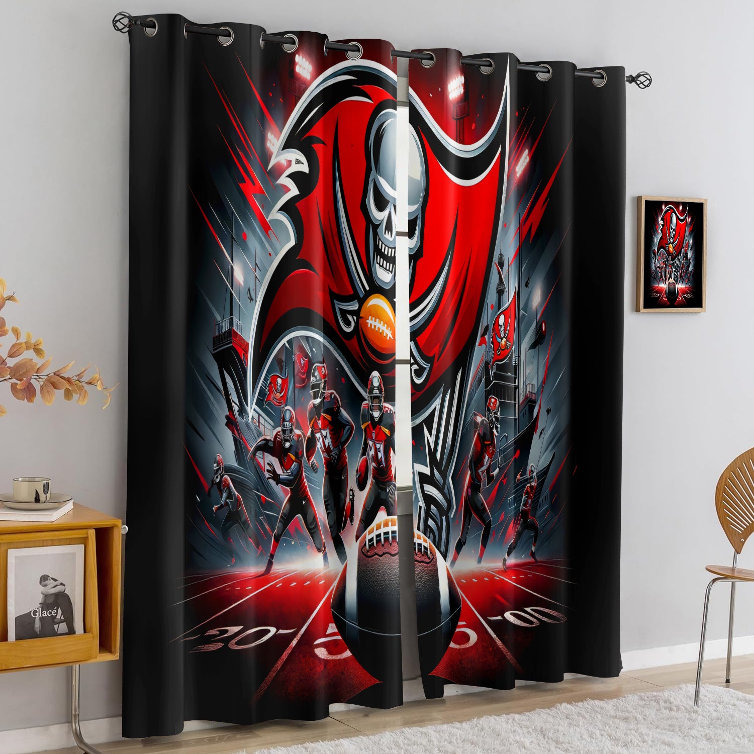 Tampa Bay Buccaneers Blackout Curtains Drapes For Window Treatment Set