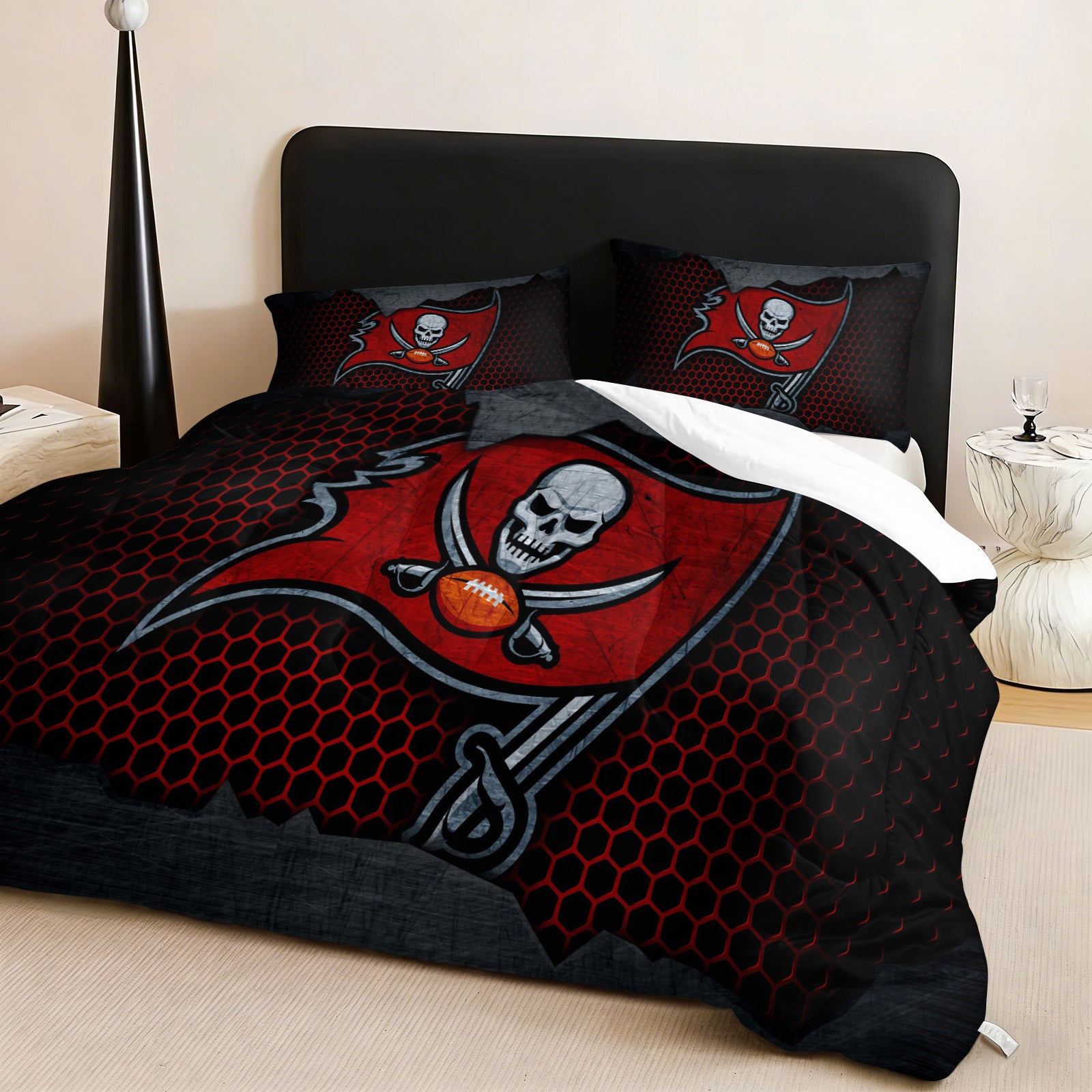 Tampa Bay Buccaneers Comforter Pillowcase Sets Blanket All Season Reversible Quilted Duvet
