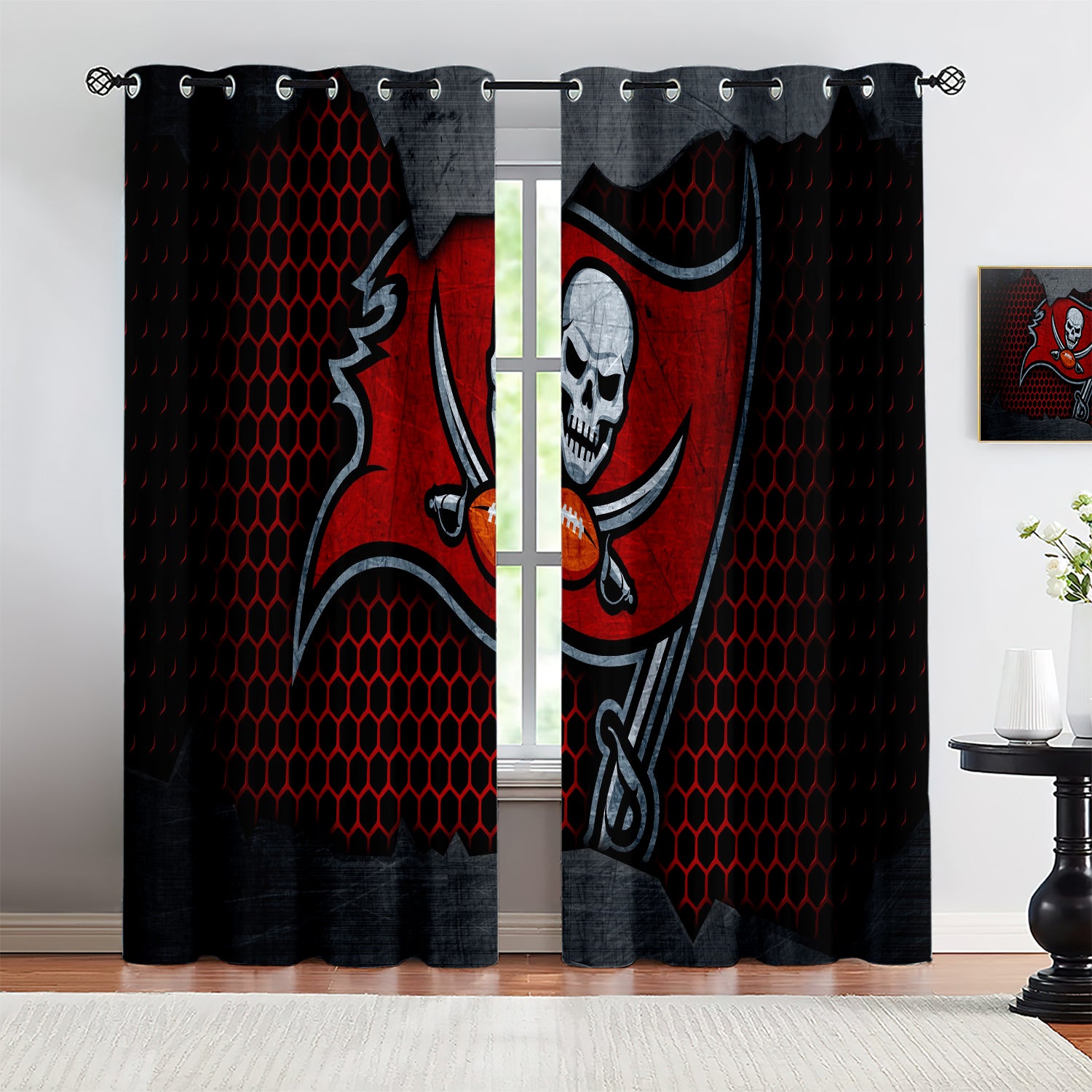 Tampa Bay Buccaneers Blackout Curtains Drapes For Window Treatment Set