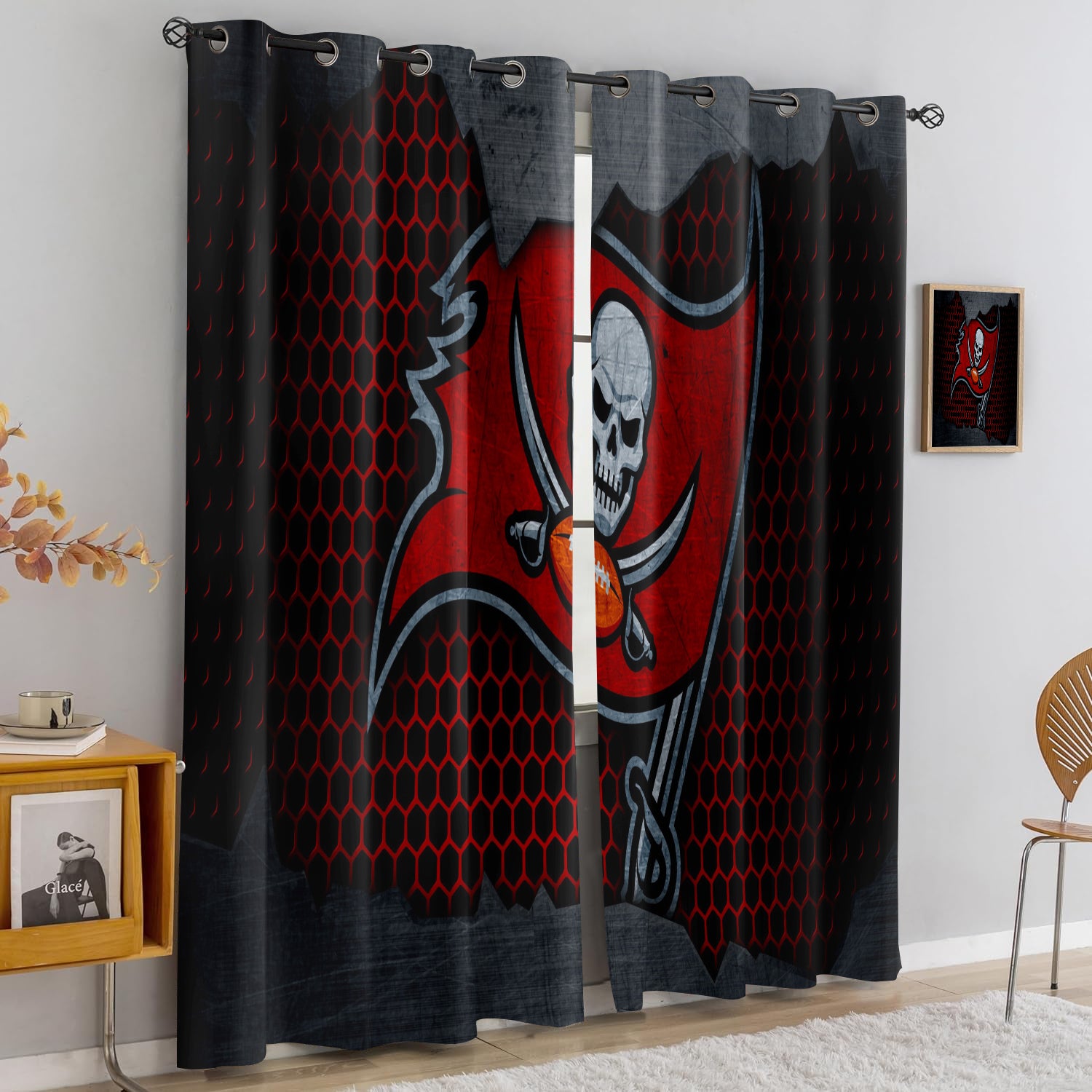 Tampa Bay Buccaneers Blackout Curtains Drapes For Window Treatment Set