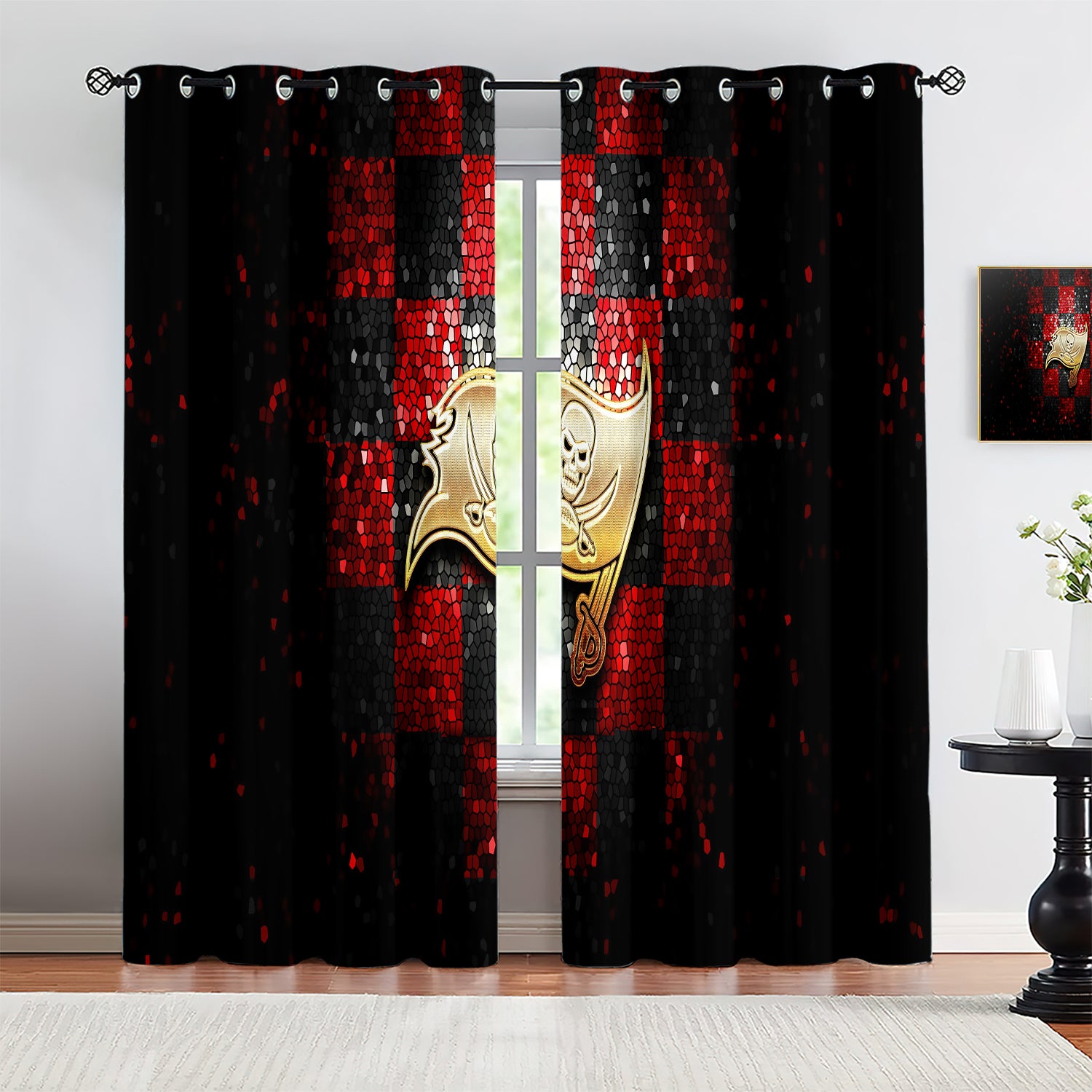 Tampa Bay Buccaneers Blackout Curtains Drapes For Window Treatment Set