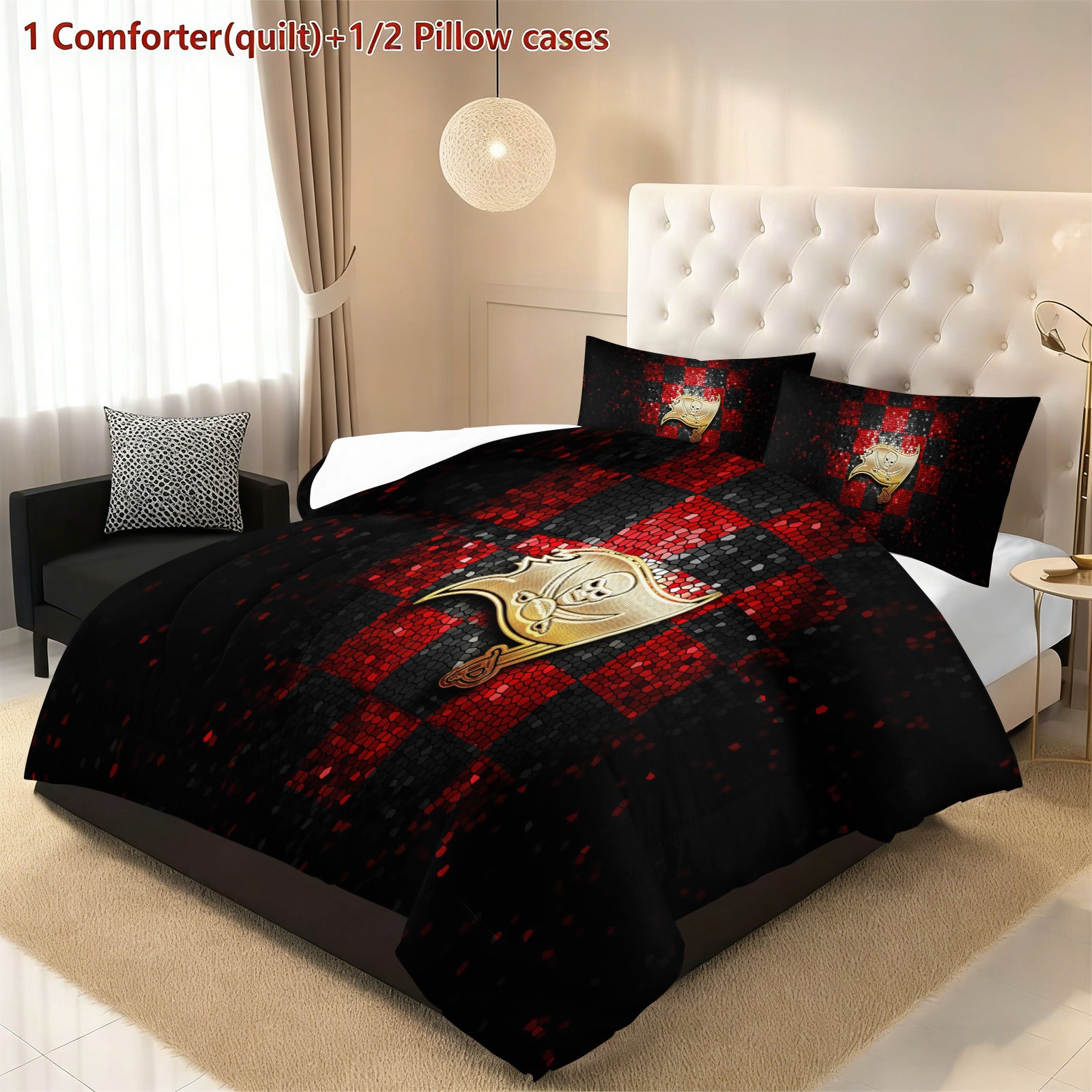 Tampa Bay Buccaneers Comforter Pillowcase Sets Blanket All Season Reversible Quilted Duvet