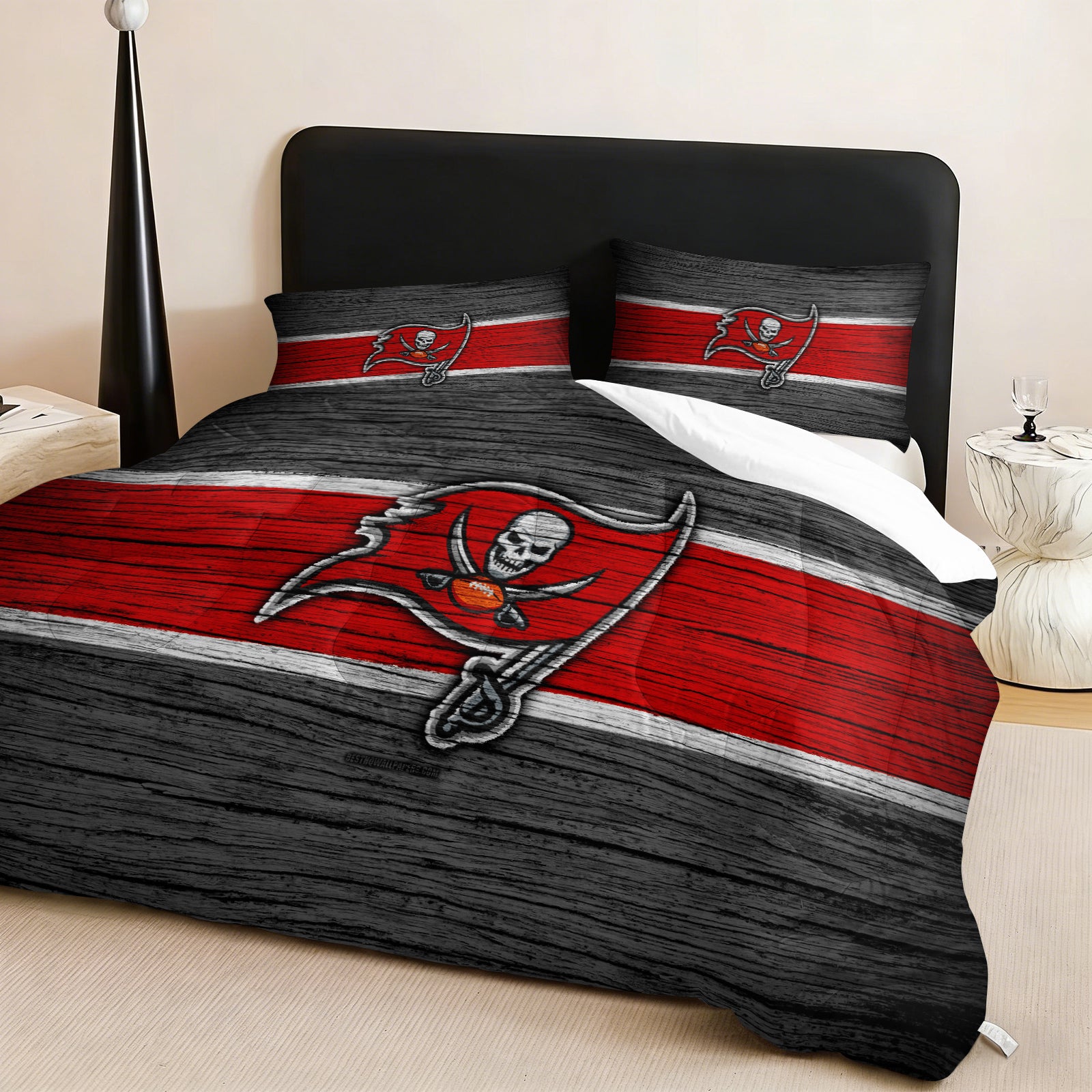 Tampa Bay Buccaneers Comforter Pillowcase Sets Blanket All Season Reversible Quilted Duvet