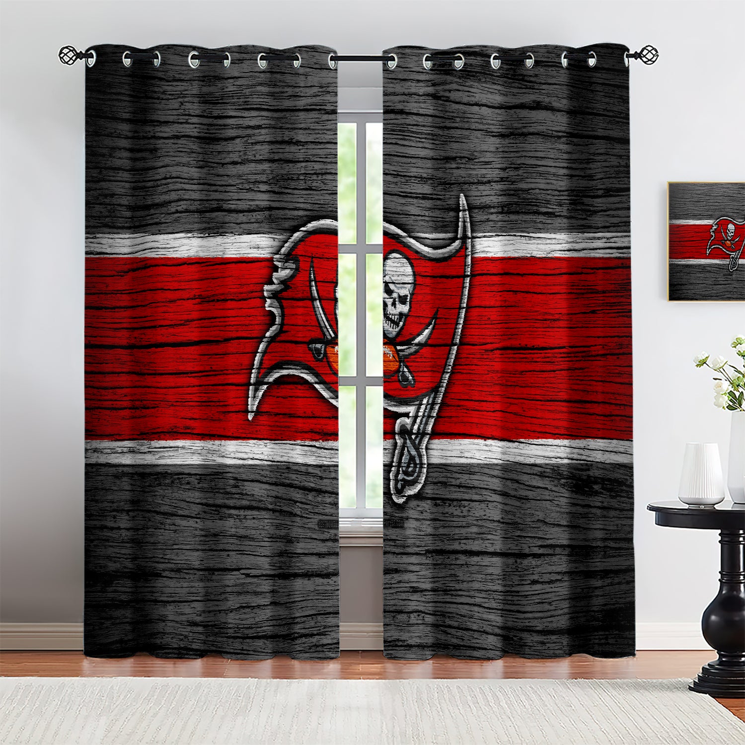 Tampa Bay Buccaneers Blackout Curtains Drapes For Window Treatment Set