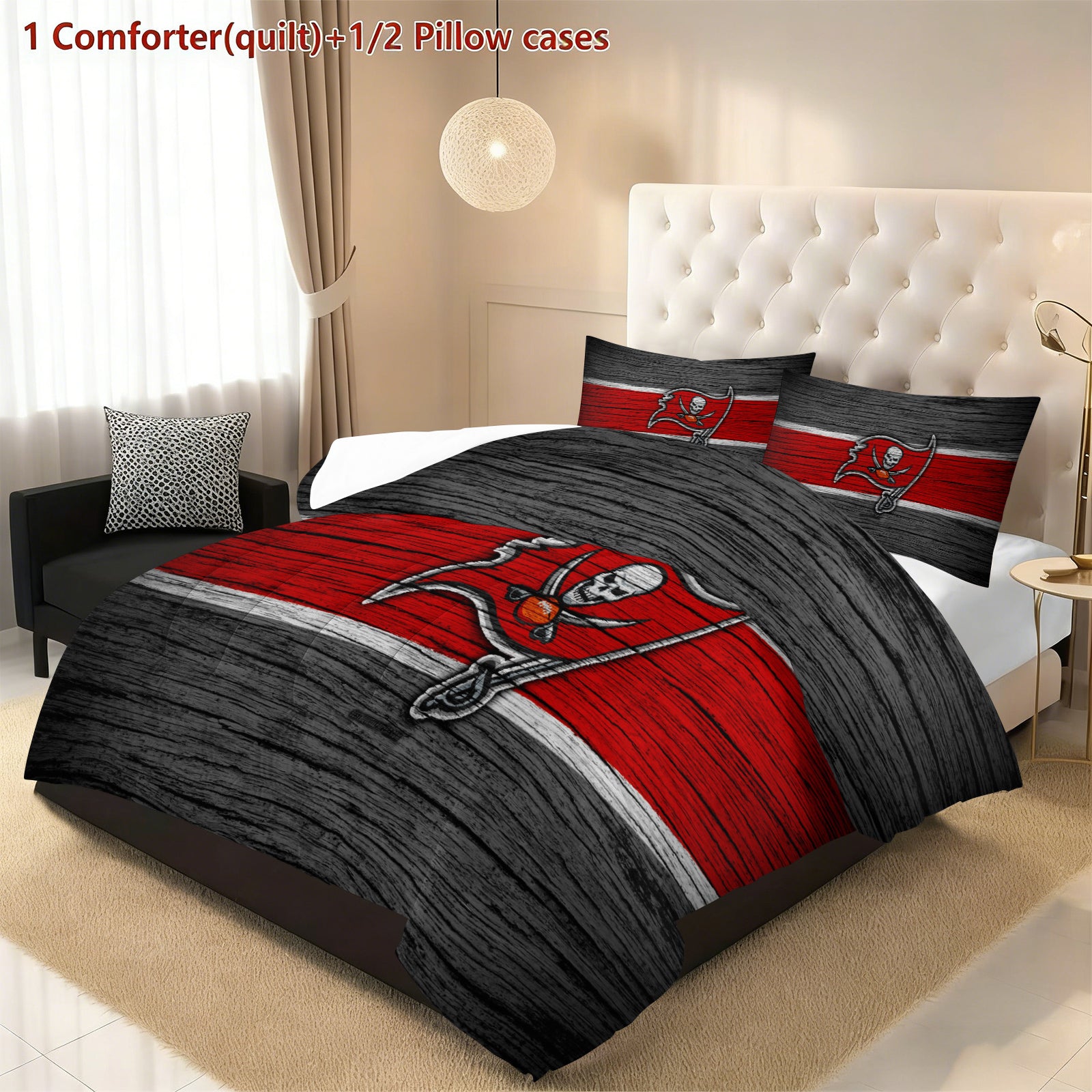 Tampa Bay Buccaneers Comforter Pillowcase Sets Blanket All Season Reversible Quilted Duvet