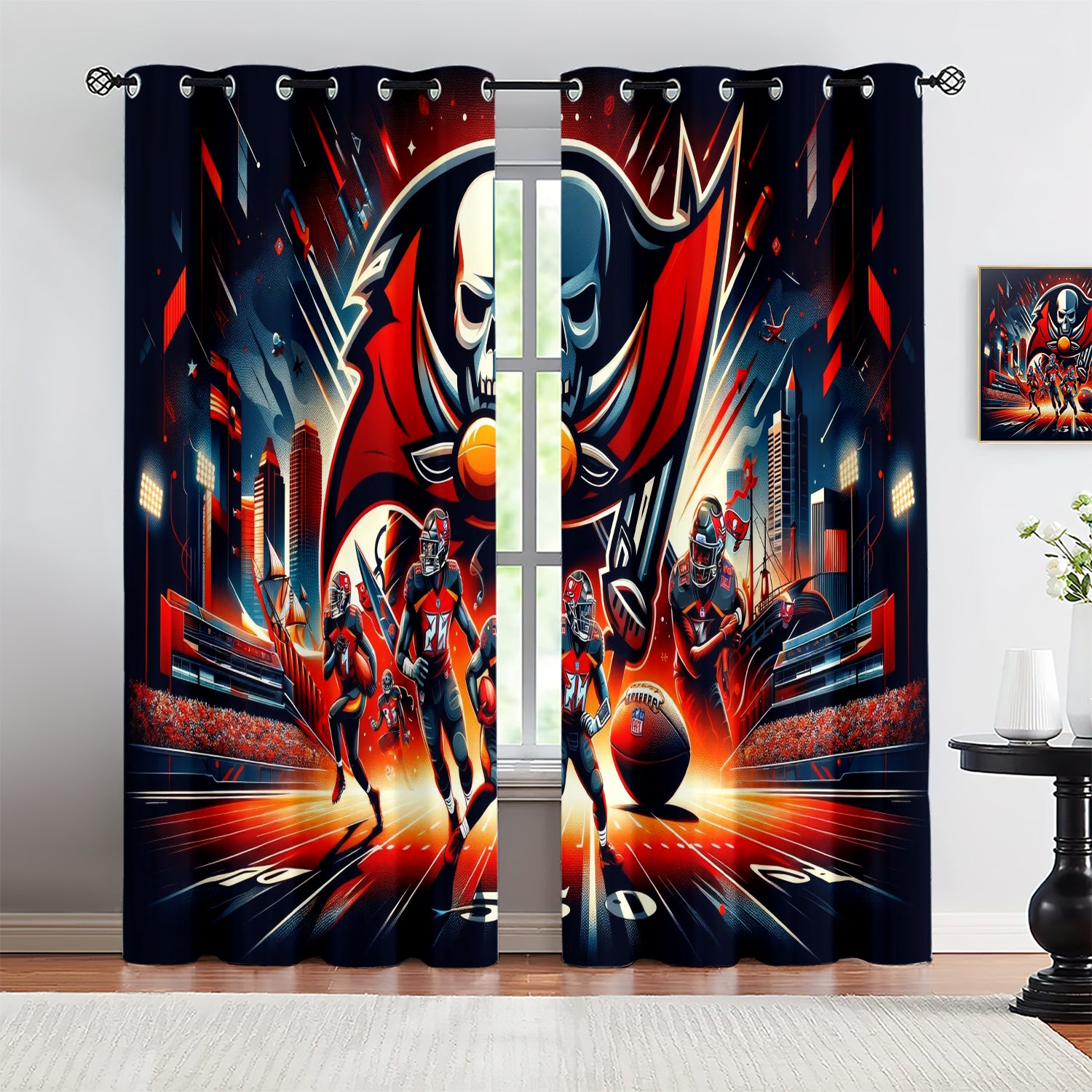 Tampa Bay Buccaneers Blackout Curtains Drapes For Window Treatment Set
