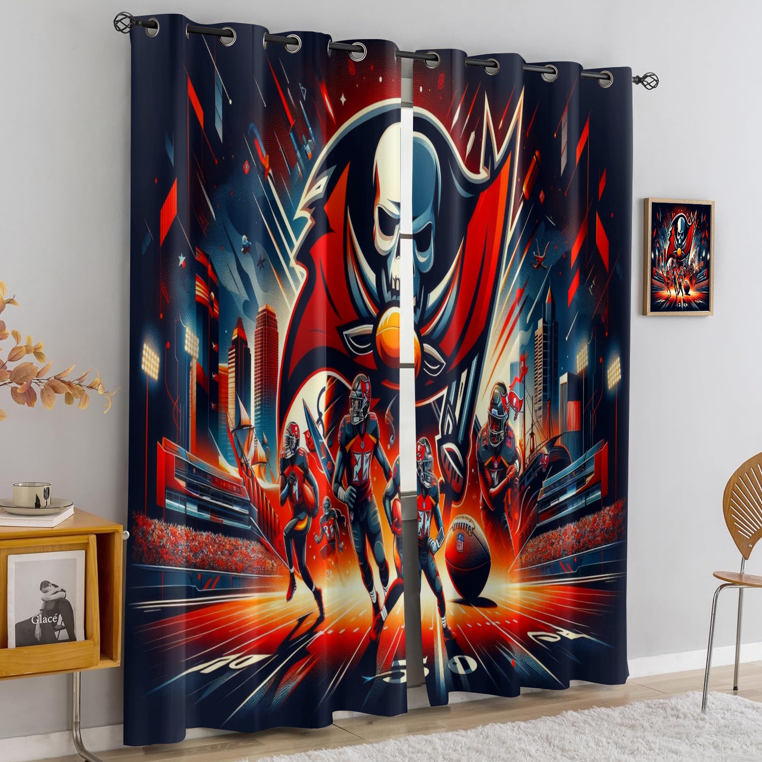 Tampa Bay Buccaneers Blackout Curtains Drapes For Window Treatment Set