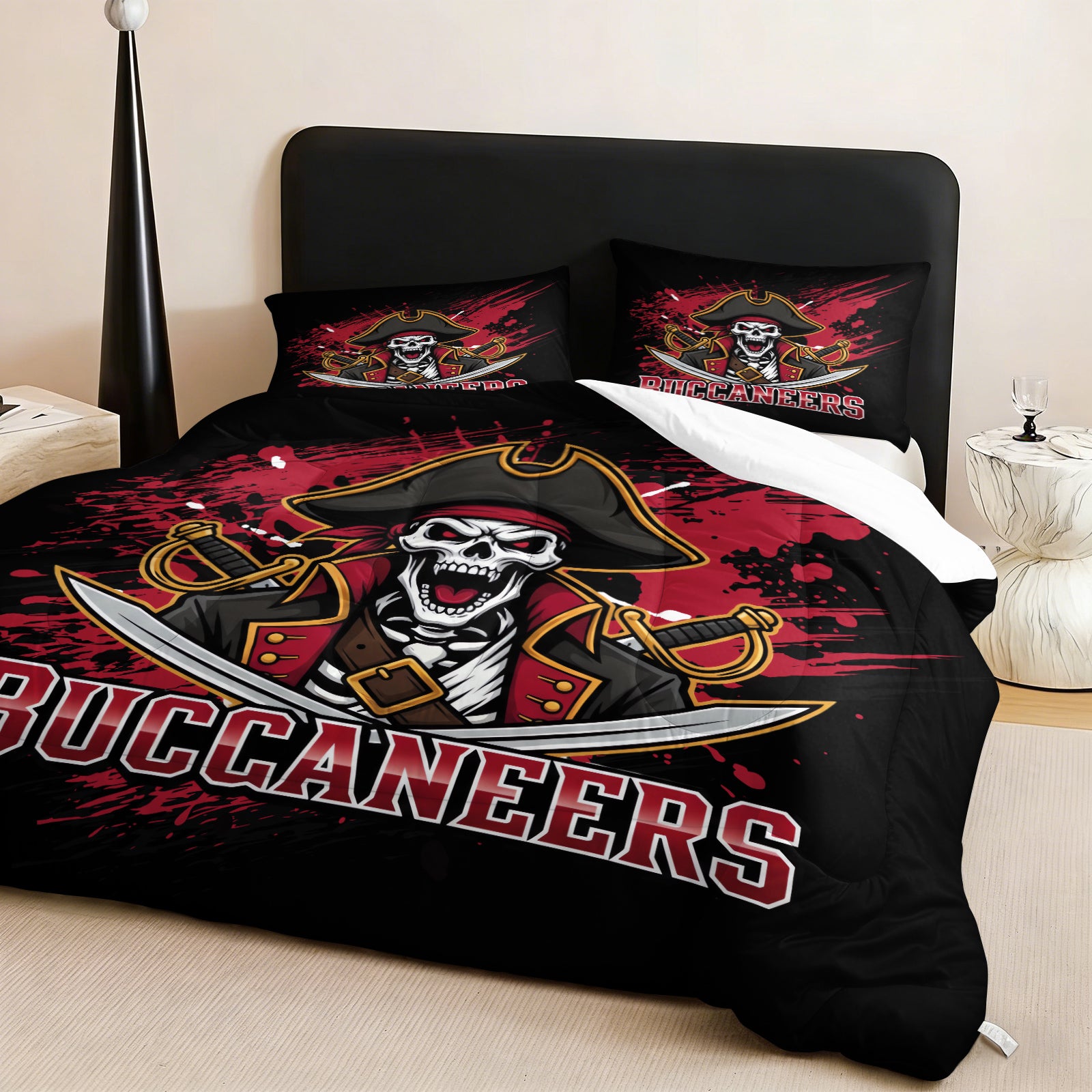 Tampa Bay Buccaneers Comforter Pillowcase Sets Blanket All Season Reversible Quilted Duvet