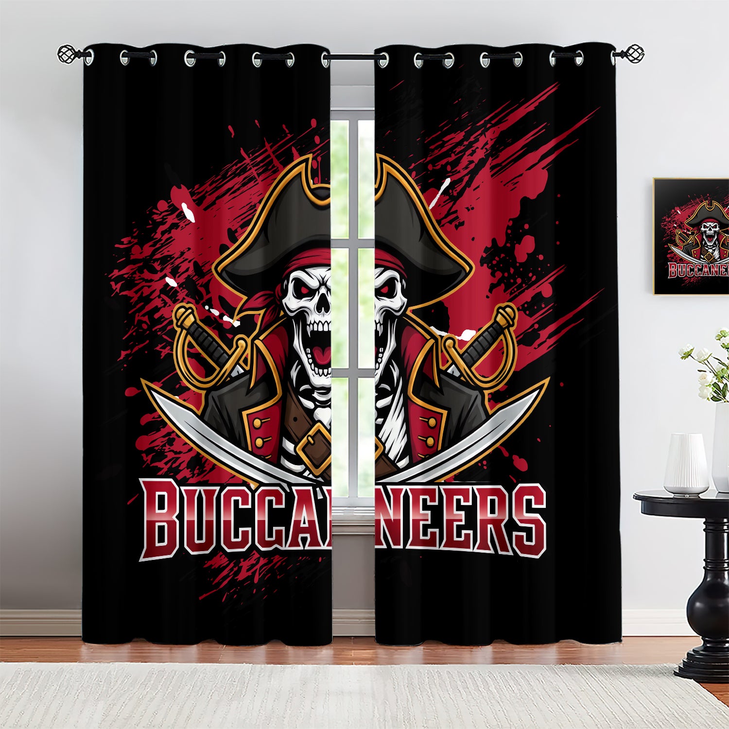 Tampa Bay Buccaneers Blackout Curtains Drapes For Window Treatment Set