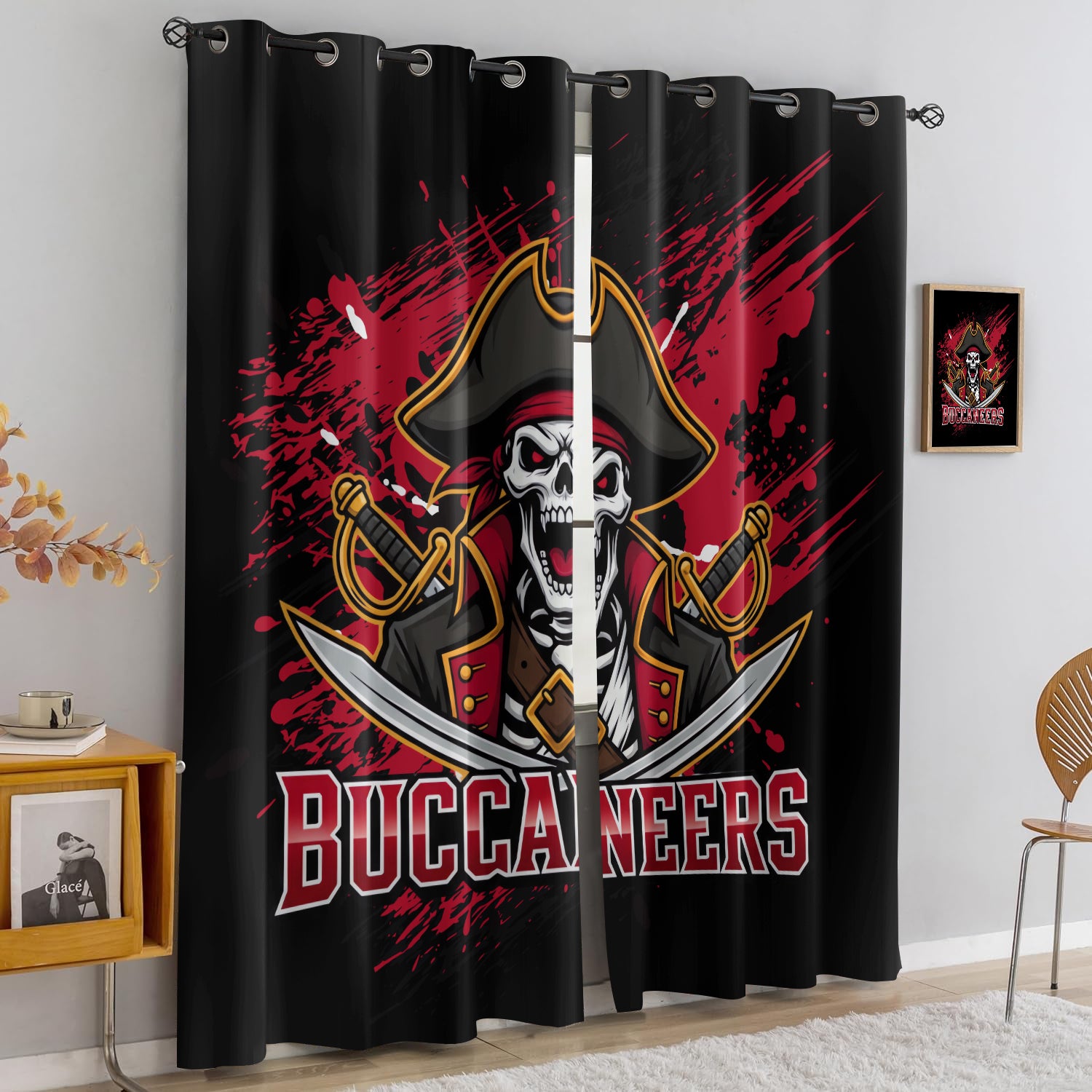 Tampa Bay Buccaneers Blackout Curtains Drapes For Window Treatment Set