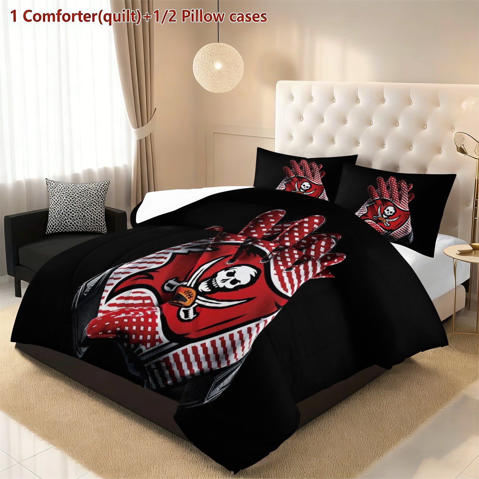 Tampa Bay Buccaneers Comforter Pillowcase Sets Blanket All Season Reversible Quilted Duvet