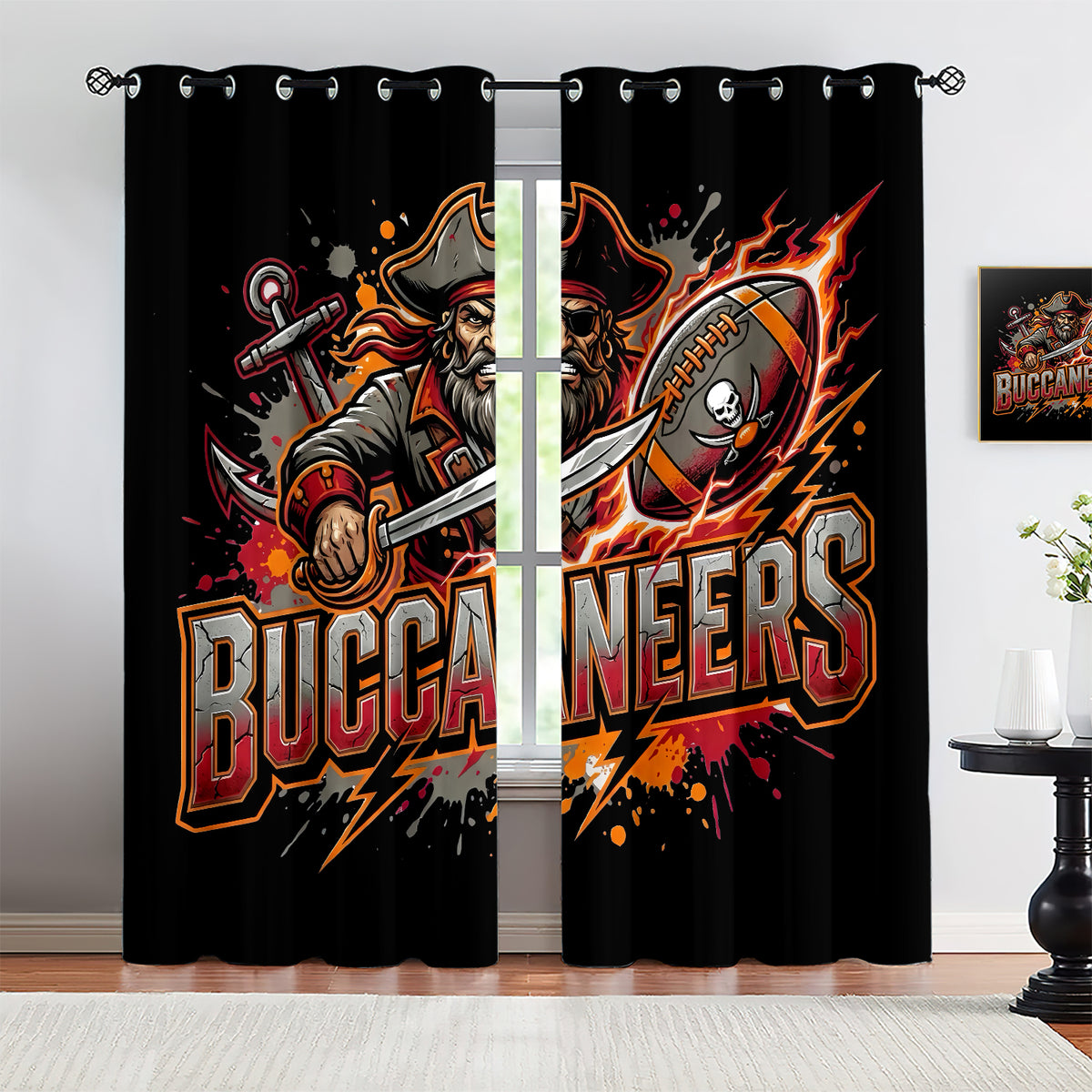 Tampa Bay Buccaneers Blackout Curtains Drapes For Window Treatment Set