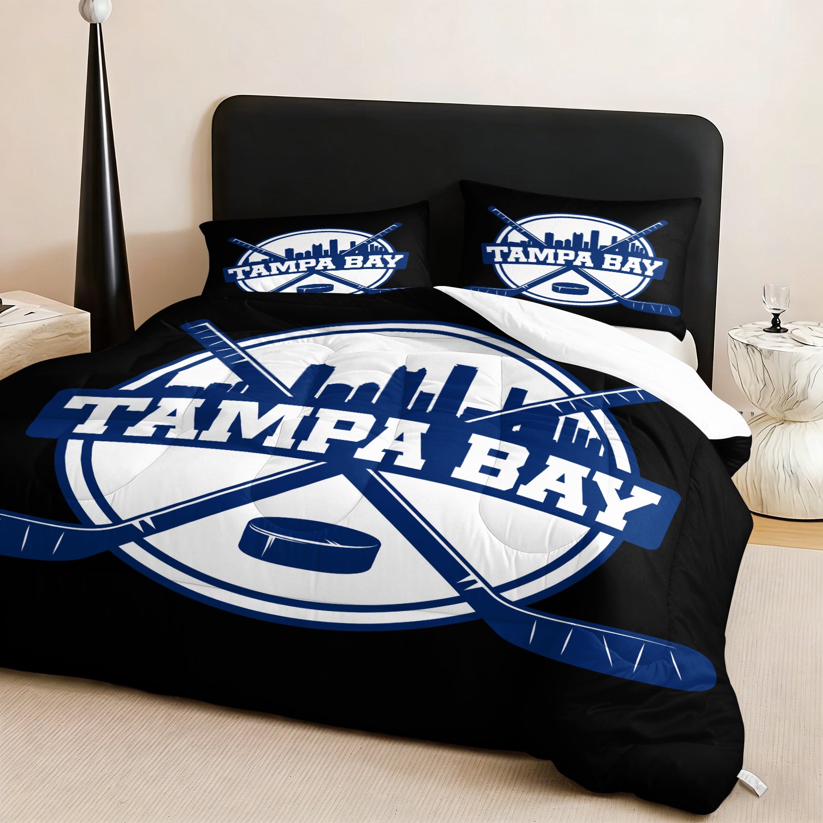 Tampa Bay Lightning Hockey League Comforter Pillowcase Sets Blanket All Season Reversible Quilted Duvet
