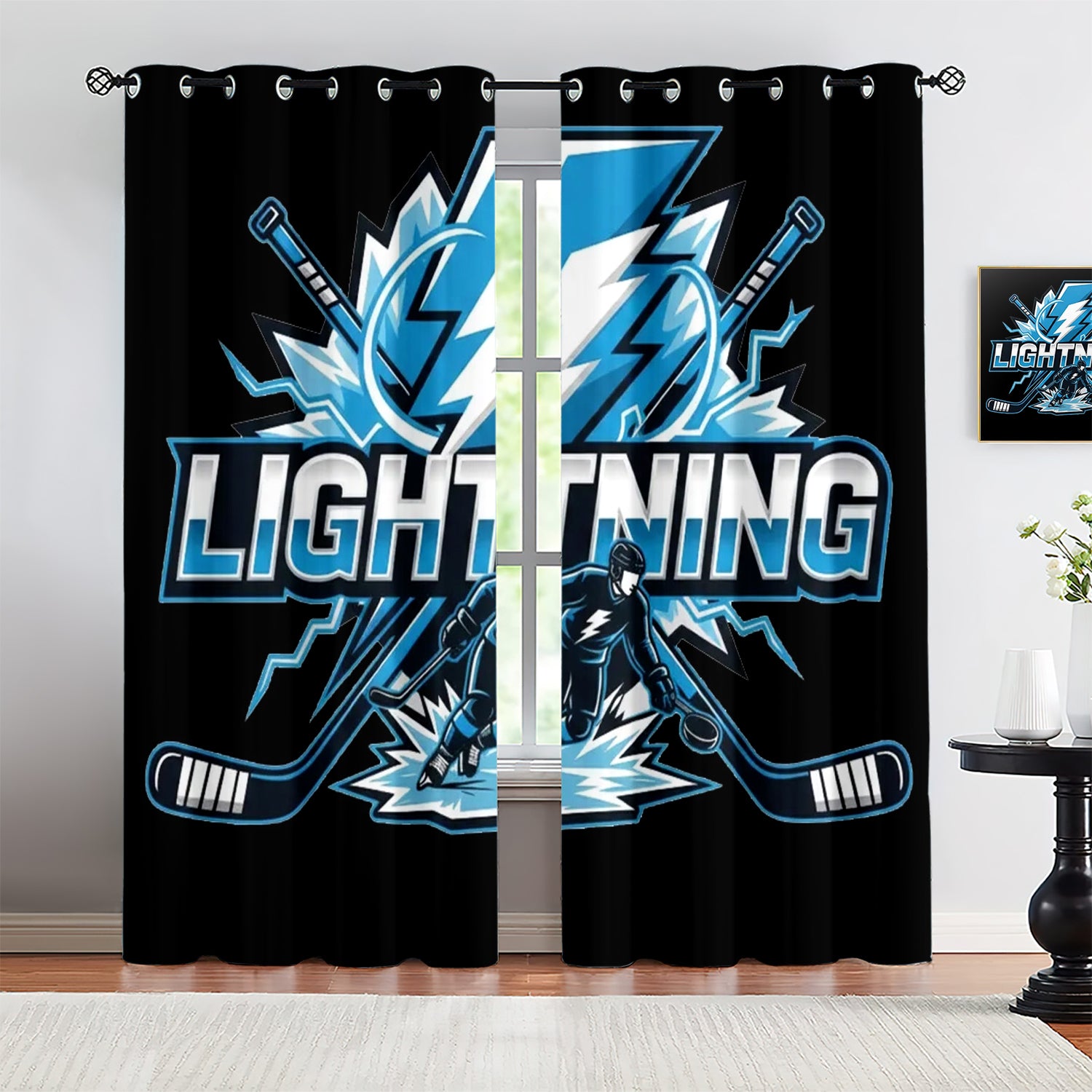 Tampa Bay Lightning Blackout Curtains Drapes For Window Treatment Set
