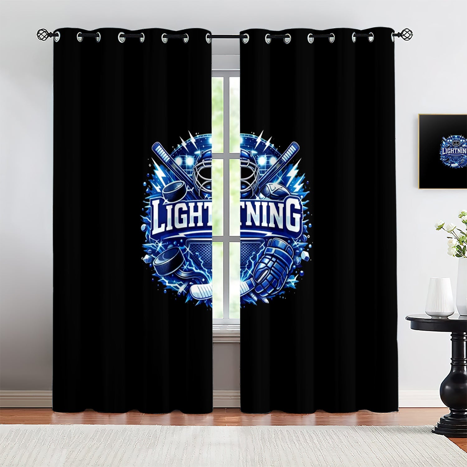 Tampa Bay Lightning Blackout Curtains Drapes For Window Treatment Set