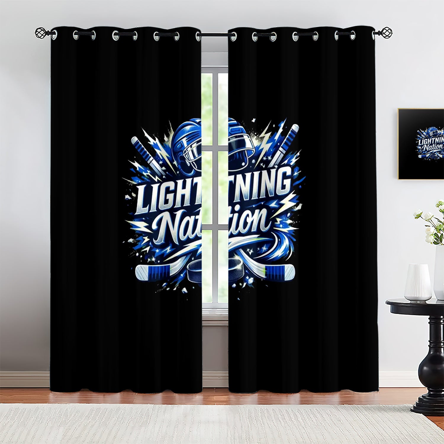 Tampa Bay Lightning Blackout Curtains Drapes For Window Treatment Set