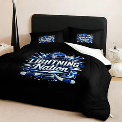 Tampa Bay Lightning Hockey League Comforter Pillowcase Sets Blanket All Season Reversible Quilted Duvet