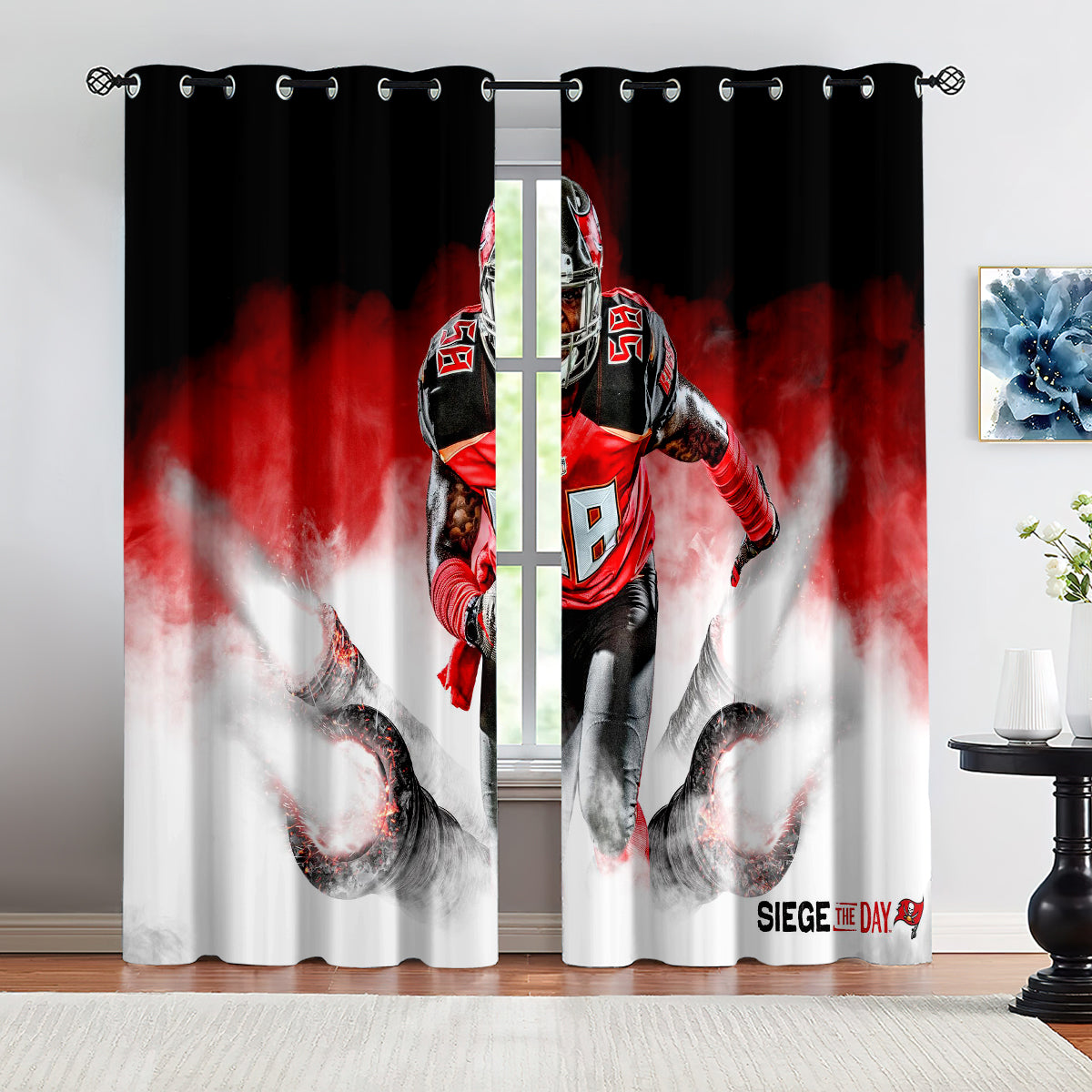 Tampa Bay Buccaneers Football Team Blackout Curtains Drapes For Window Treatment Set