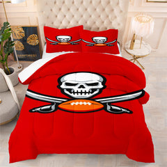 Tampa Bay Buccaneers Football Team Comforter Pillowcase Sets Blanket All Season Reversible Quilted Duvet