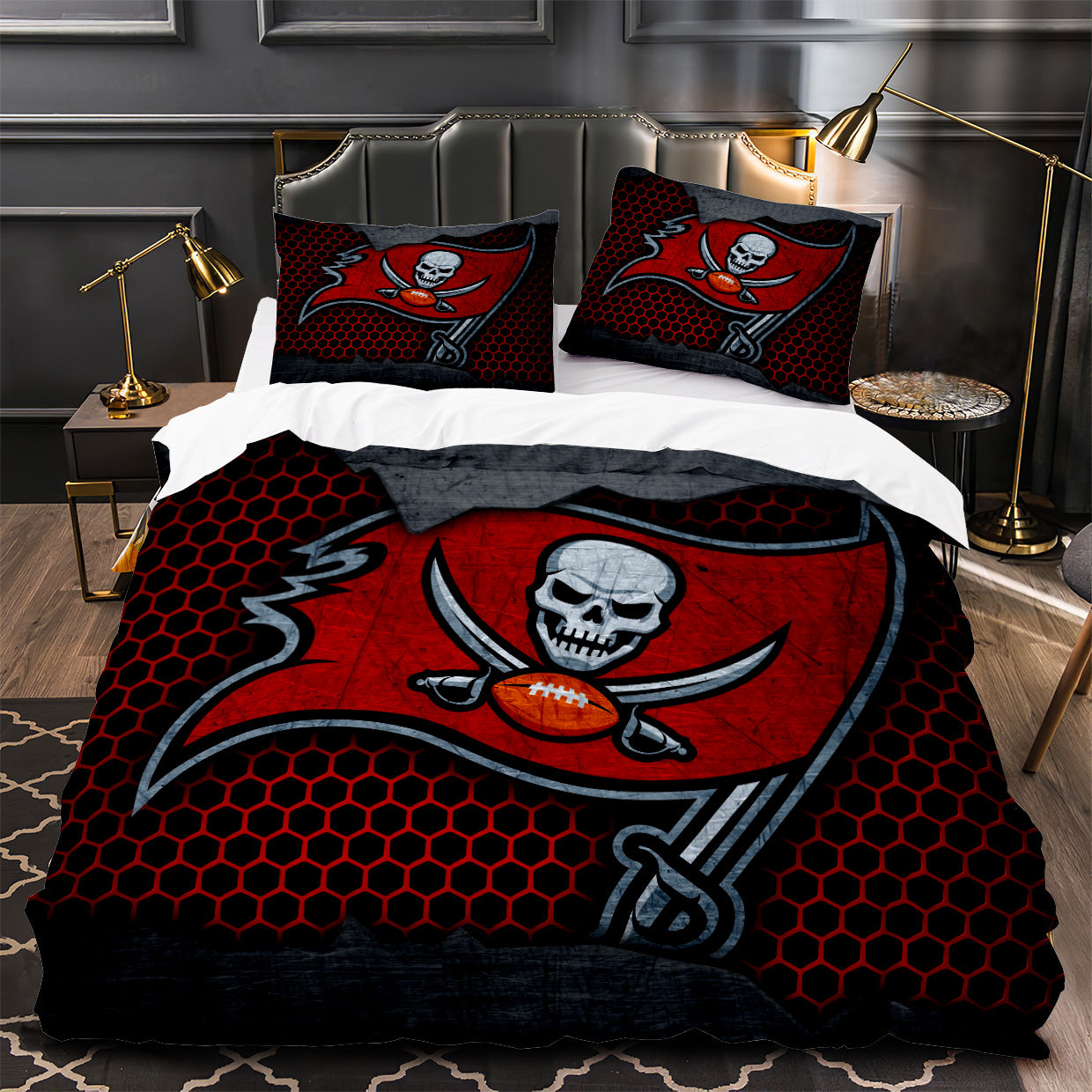 Tampa Bay Buccaneers Footbball Duvet Cover Quilt Case Pillowcase Bedding Set Without Filler