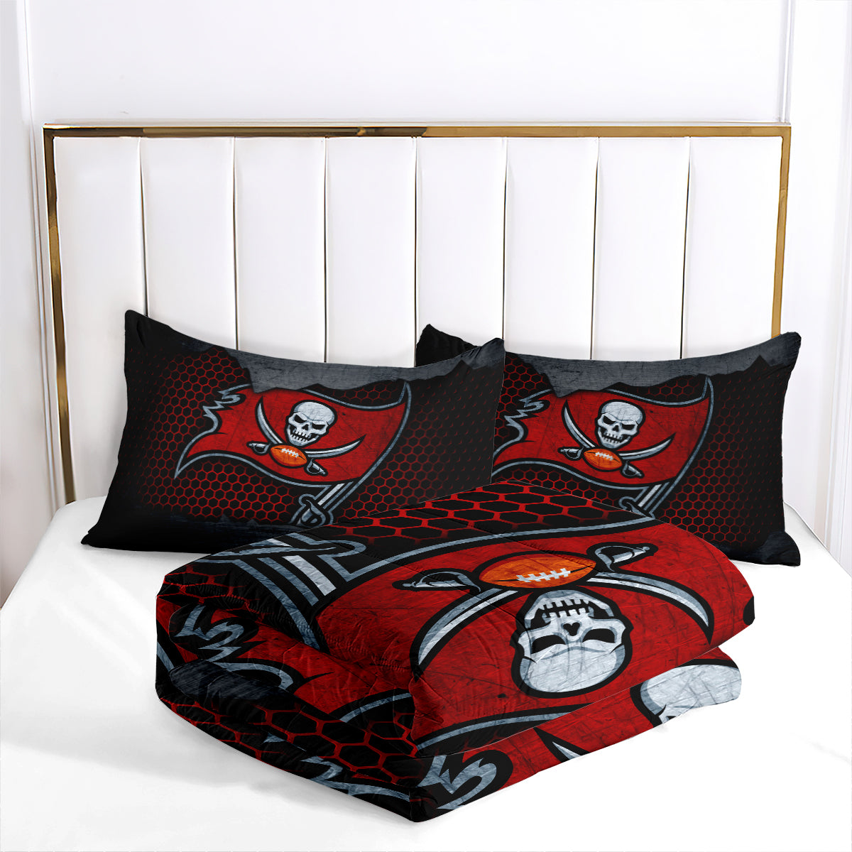 Tampa Bay Buccaneers Football Team Comforter Pillowcase Sets Blanket All Season Reversible Quilted Duvet