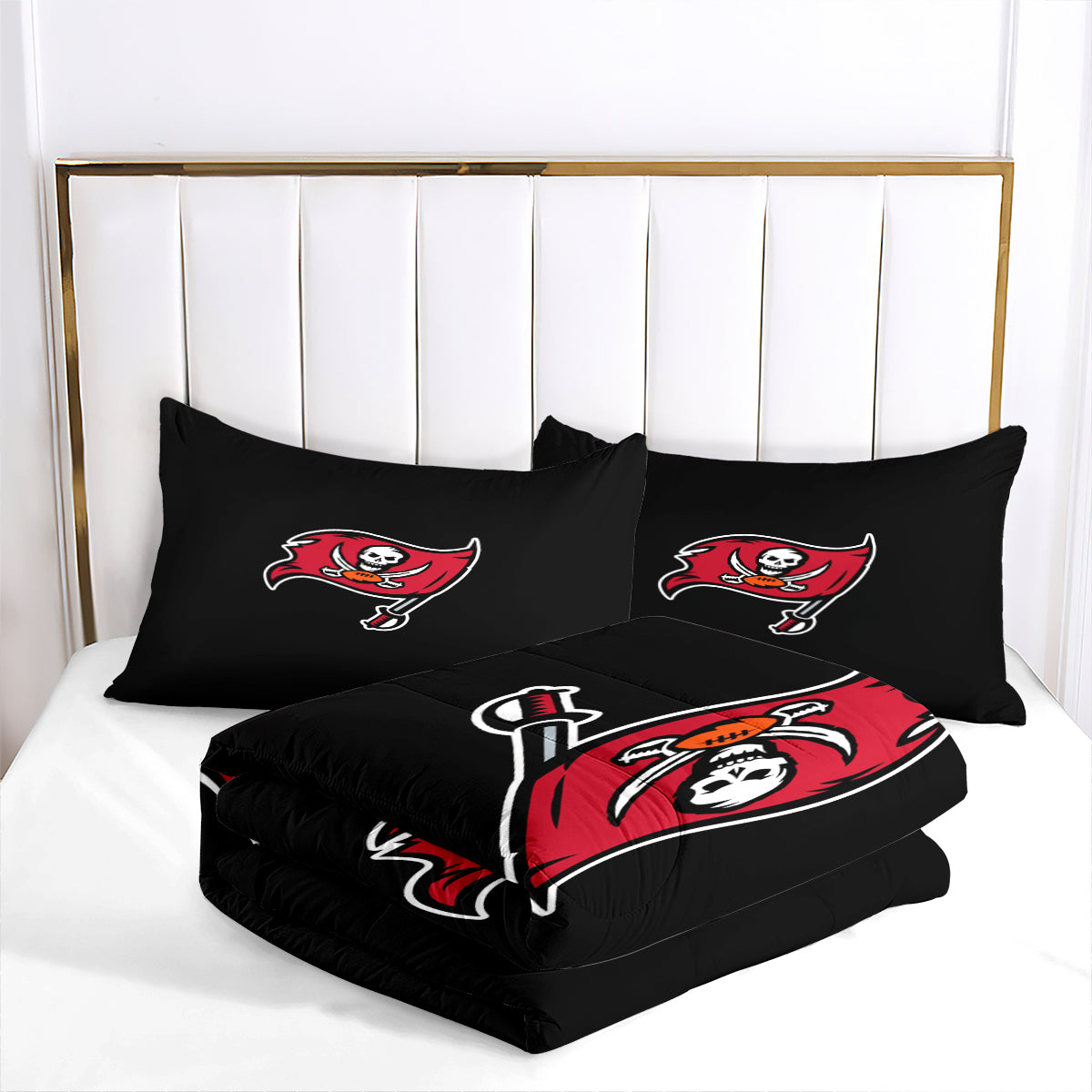 Tampa Bay Buccaneers Football Team Comforter Pillowcase Sets Blanket All Season Reversible Quilted Duvet