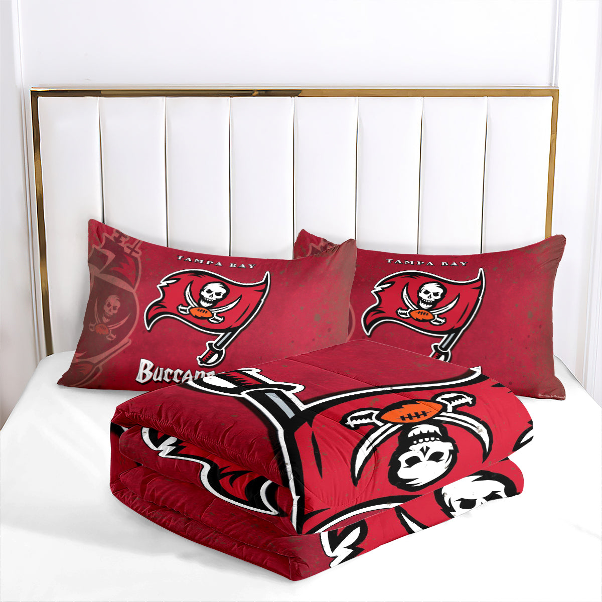 Tampa Bay Buccaneers Football Team Comforter Pillowcase Sets Blanket All Season Reversible Quilted Duvet