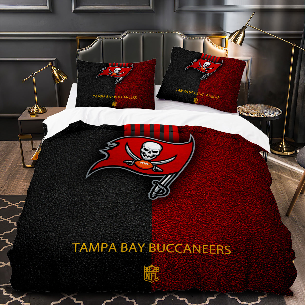 Tampa Bay Buccaneers Footbball Duvet Cover Quilt Case Pillowcase Bedding Set Without Filler