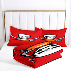 Tampa Bay Buccaneers Football Team Comforter Pillowcase Sets Blanket All Season Reversible Quilted Duvet