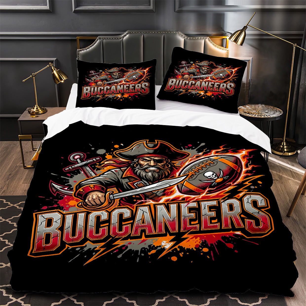 Tampa Bay Buccaneers Footbball Duvet Cover Quilt Case Pillowcase Bedding Set Without Filler