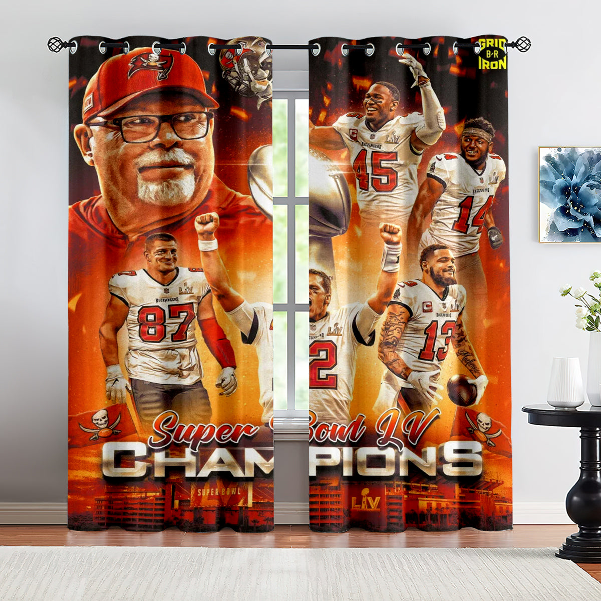 Tampa Bay Buccaneers Football Team Blackout Curtains Drapes For Window Treatment Set