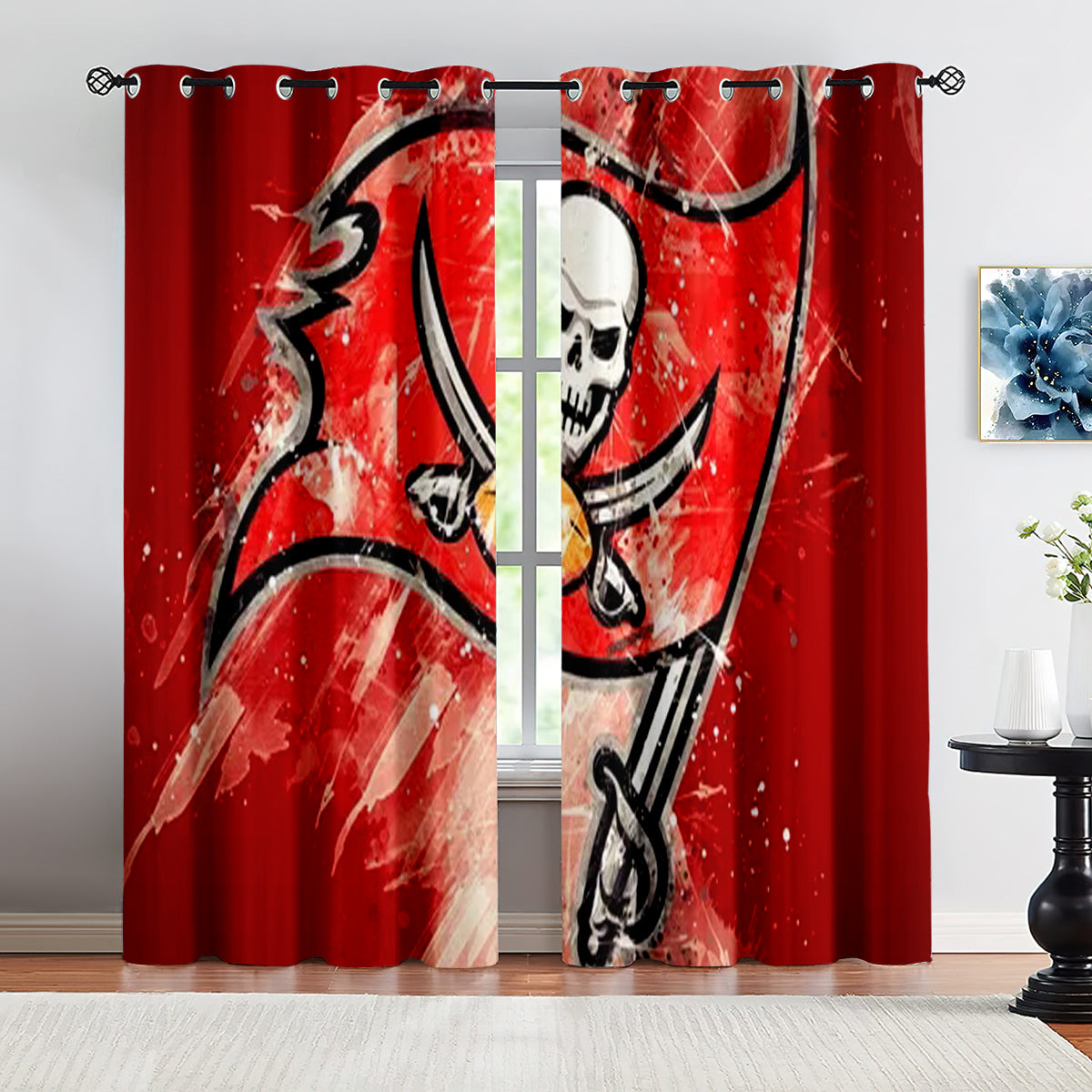 Tampa Bay Buccaneers Football Team Blackout Curtains Drapes For Window Treatment Set