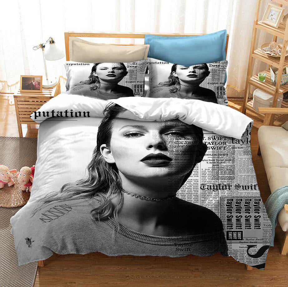 Taylor Swift Pattern Duvet Cover Quilt Cover Pillowcase Bedding Set