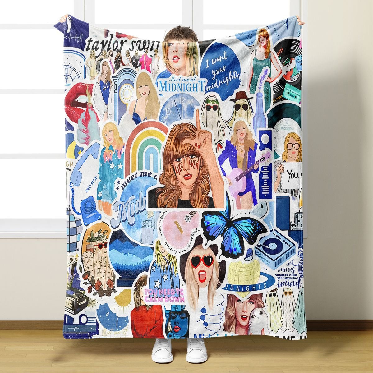 Taylor Swift 3D Printed Plush Blanket Flannel Fleece Throw