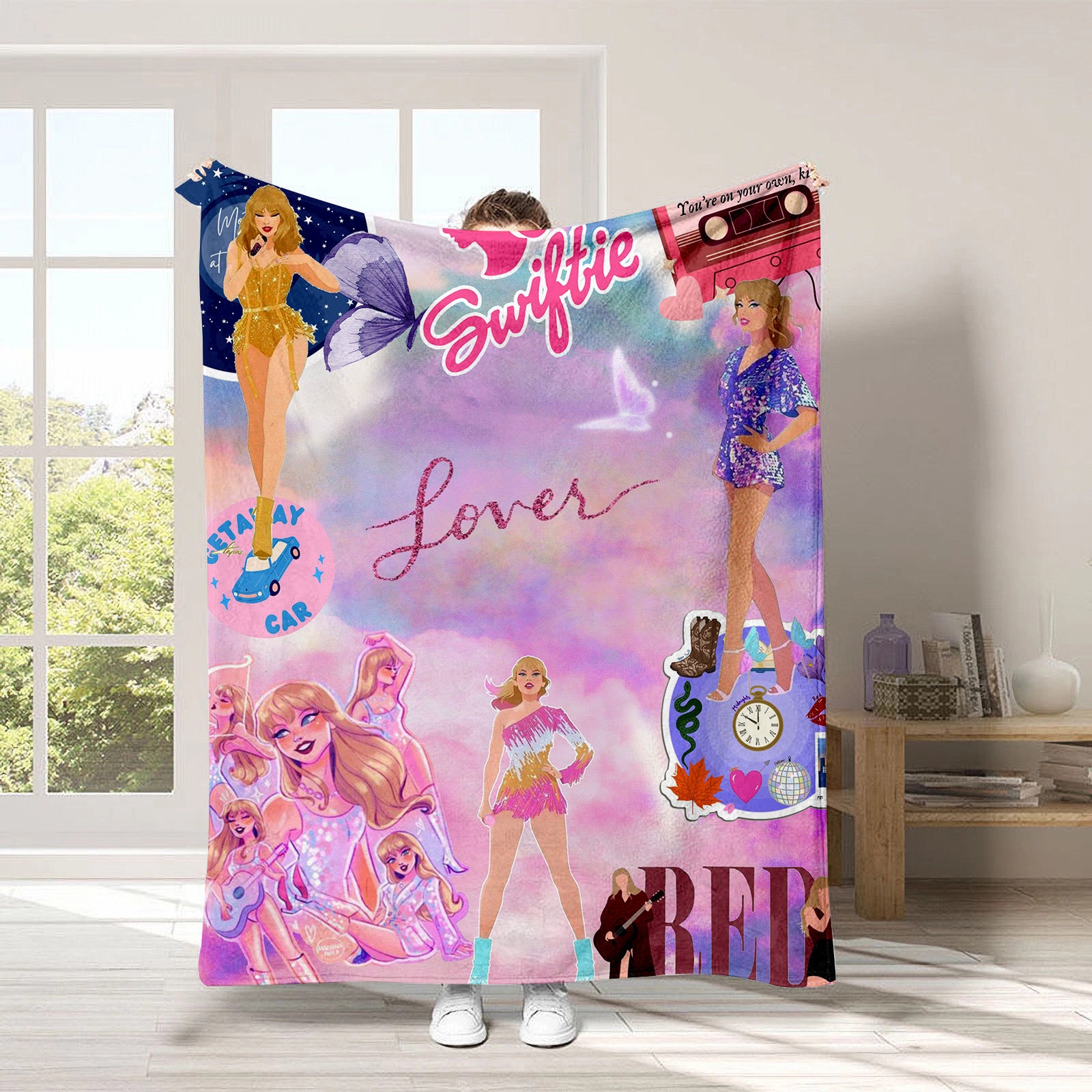 Taylor Swift 3D Printed Plush Blanket Flannel Fleece Throw