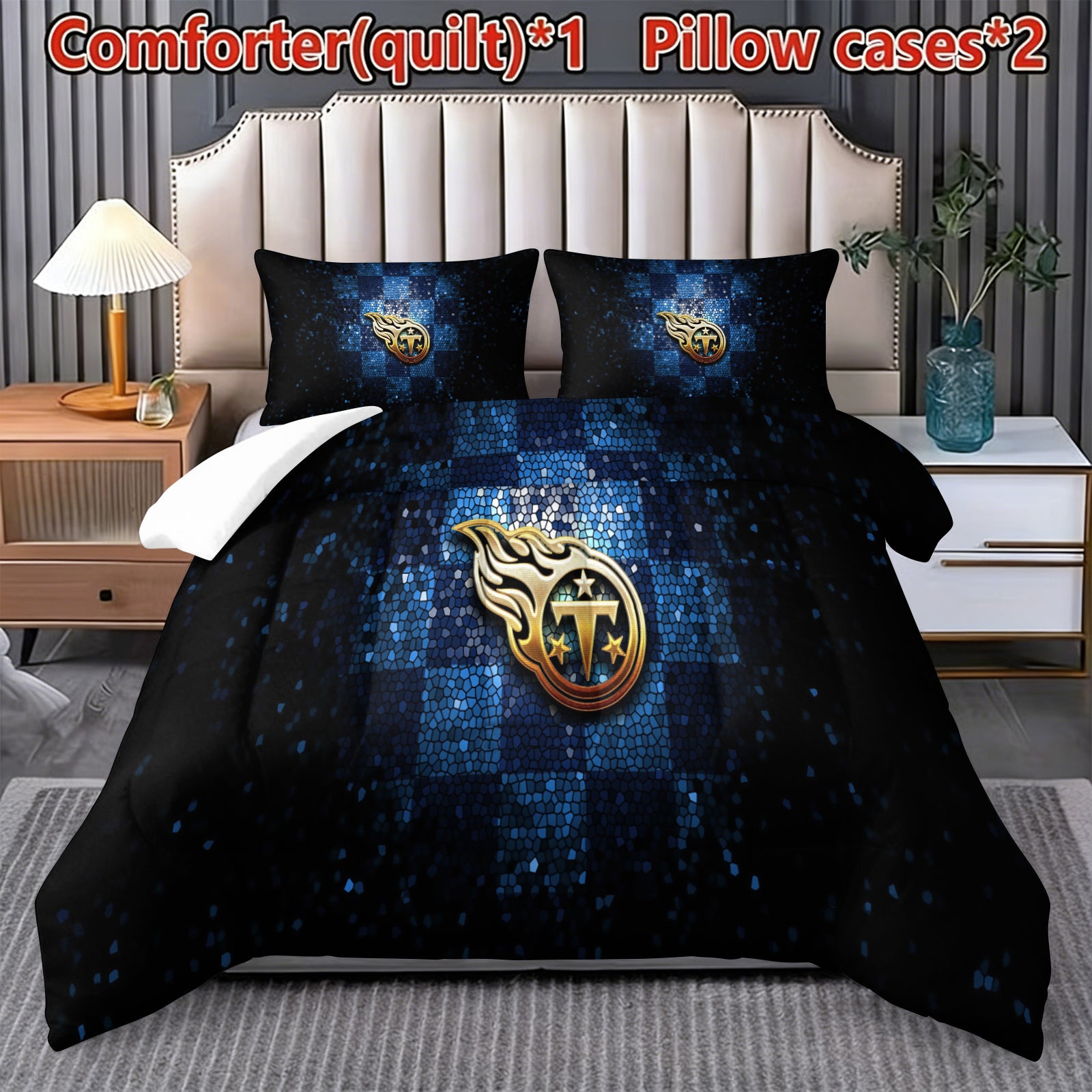 Tennessee Titans Comforter Pillowcase Sets Blanket All Season Reversible Quilted Duvet