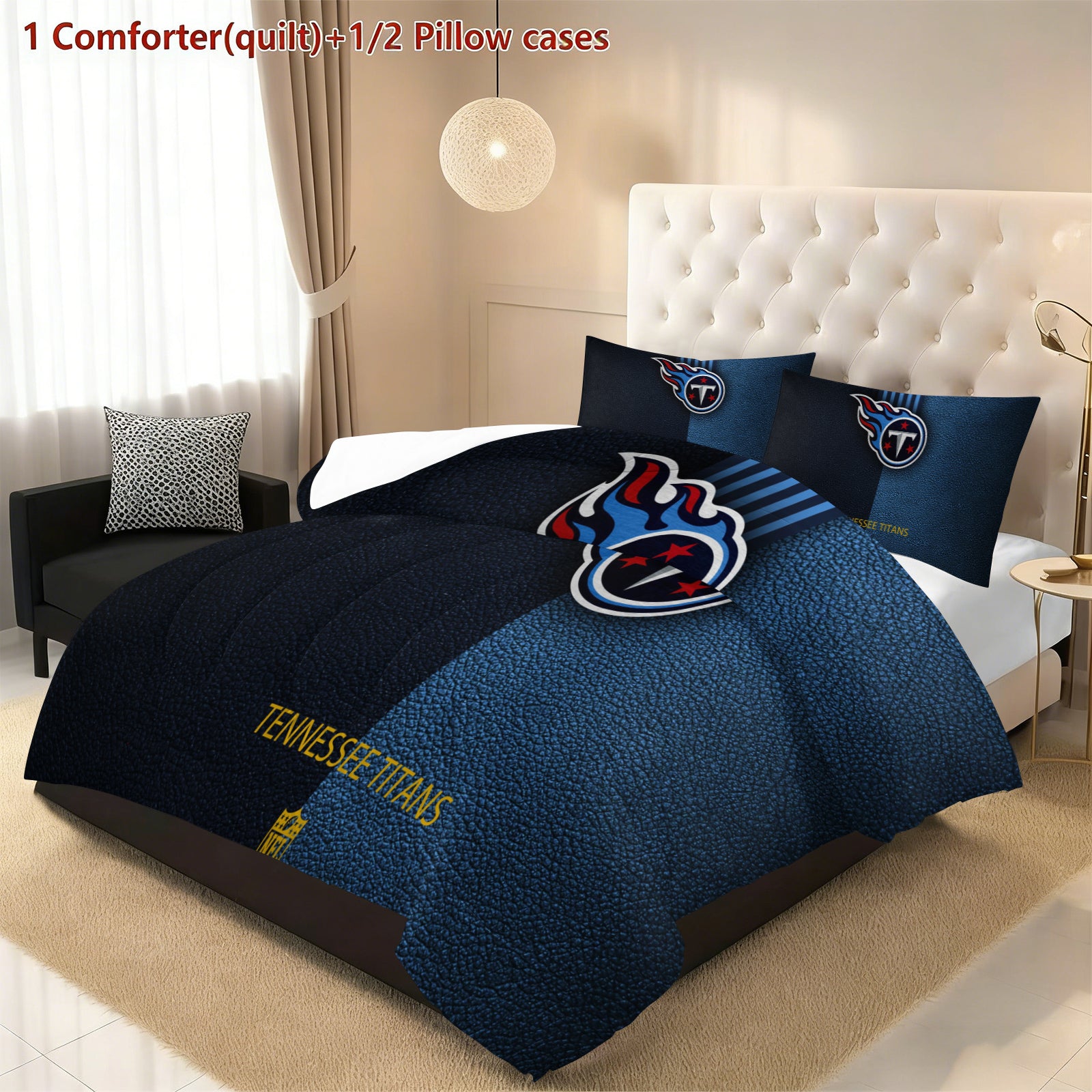 Tennessee Titans Comforter Pillowcase Sets Blanket All Season Reversible Quilted Duvet