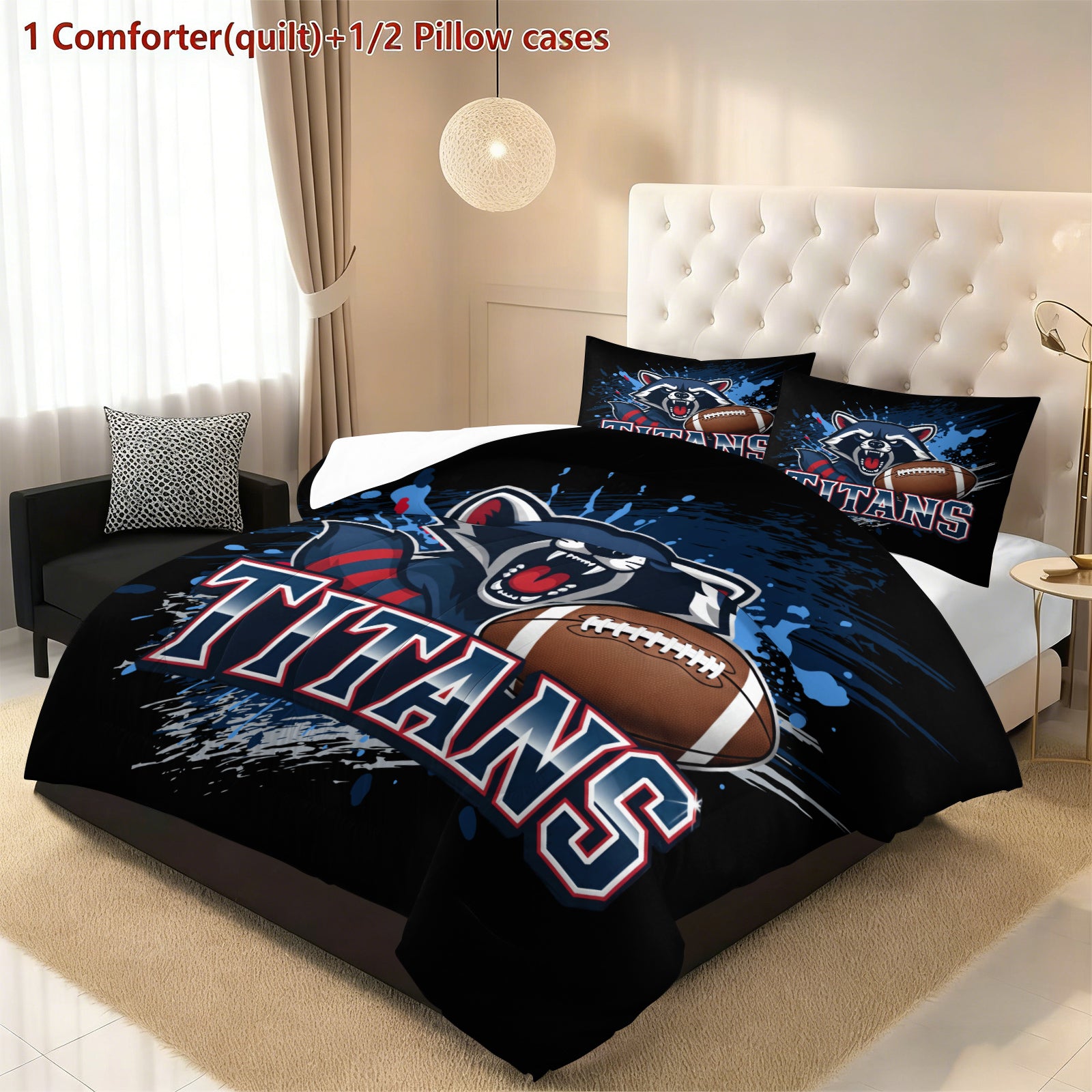 Tennessee Titans Comforter Pillowcase Sets Blanket All Season Reversible Quilted Duvet